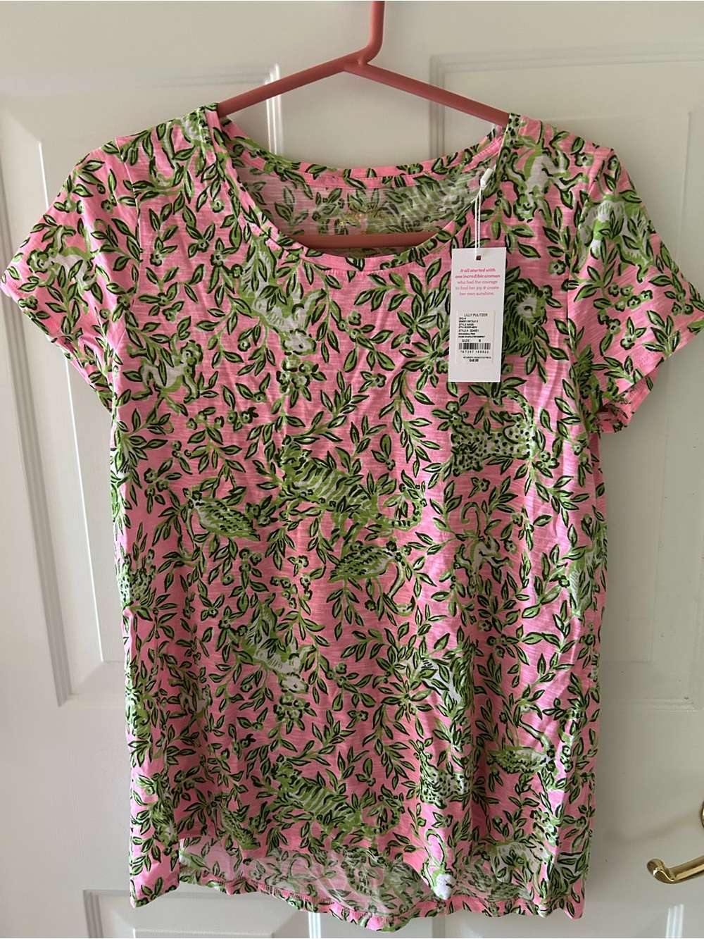 New Lilly Pulitzer Etta Top Mane Character Energy Rousseau Pink Size Small